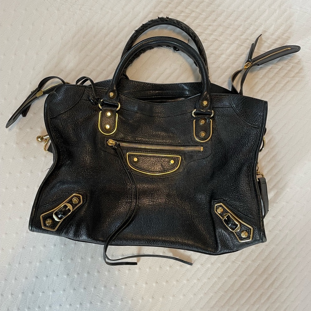 Balenciaga City bag medium black with gold hardware